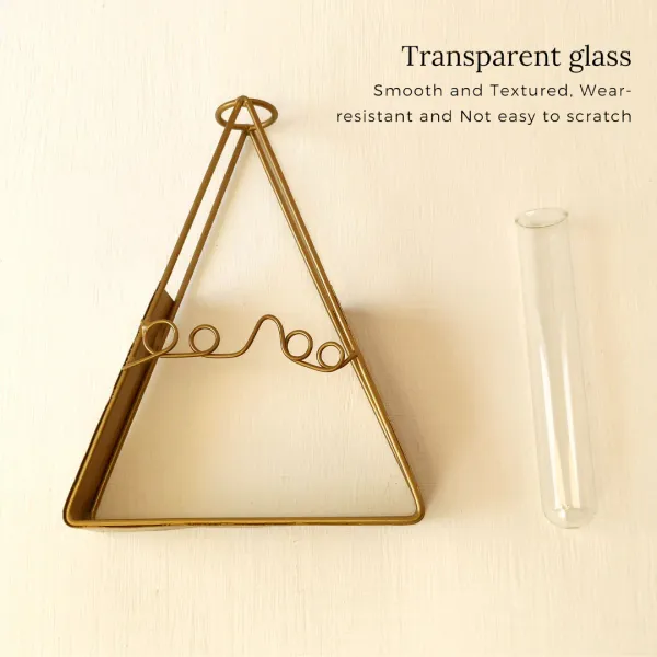 Stylish_Triangleshaped_Golden_Metal_Flower_Vase_With_Glass_Tube_For_Elegant_Home_And_Office_Decor