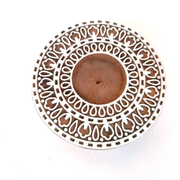 Handmade_Wooden_Block_Print_Tea_Light_Candle_Holder_Perfect_For_Diwali_Rangoli_&_Home_Decor