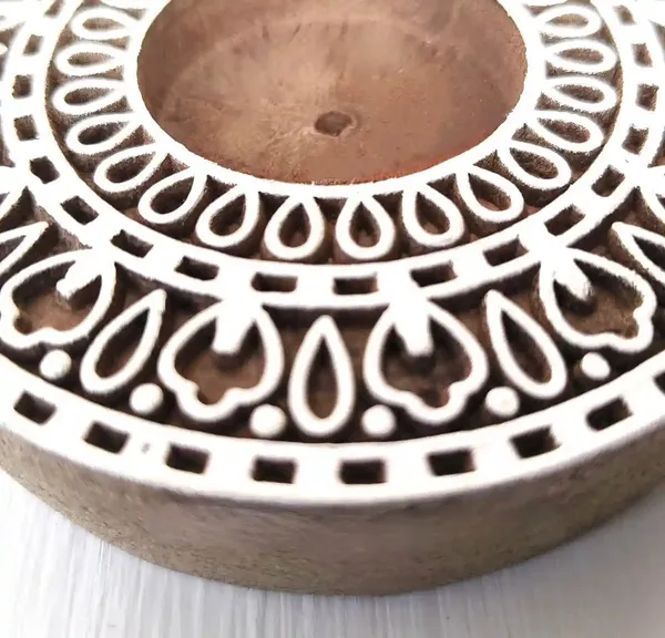 Handmade_Wooden_Block_Print_Tea_Light_Candle_Holder_Perfect_For_Diwali_Rangoli_&_Home_Decor