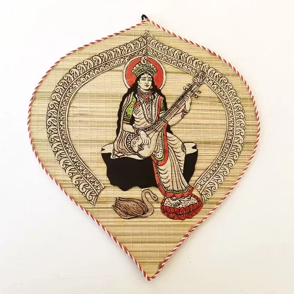 Divine_Saraswati_Wall_Hanging_Made_Of_Bamboo_Wall_Decor