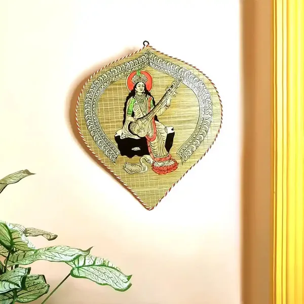 Divine_Saraswati_Wall_Hanging_Made_Of_Bamboo_Wall_Decor