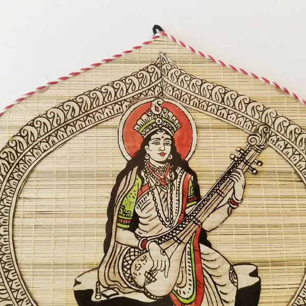 Divine_Saraswati_Wall_Hanging_Made_Of_Bamboo_Wall_Decor