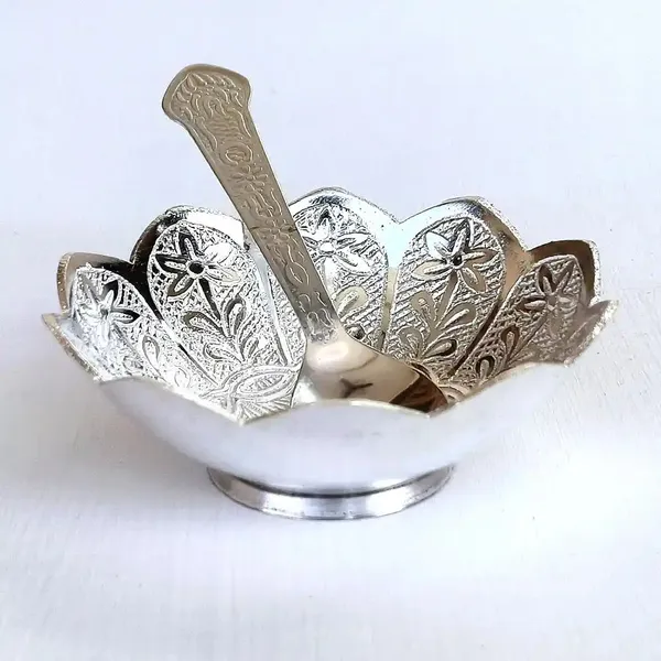 Set_Of_2_Silver_Lotus_Bowl_Set_With_Embossed_Tray_Kitchenware_Bowls_Spoon_With_Tray