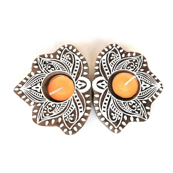 Wooden_Leafshaped_Block_Print_Tea_Light_Holder_Perfect_For_Diwali_Rangoli_&_Home_Decor