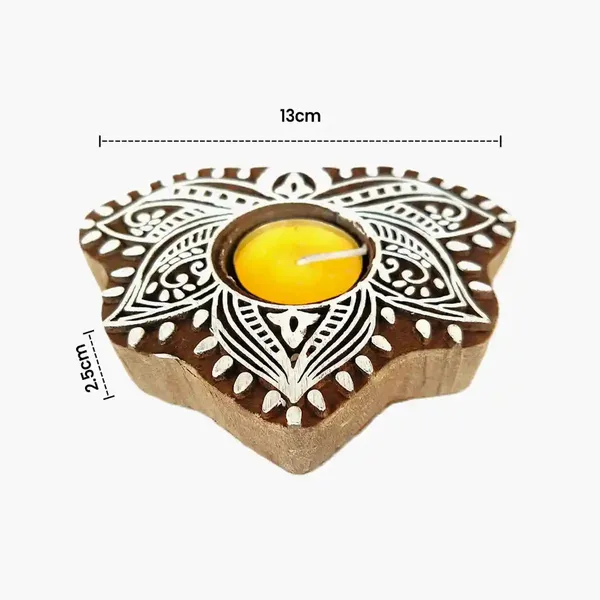 Wooden_Leafshaped_Block_Print_Tea_Light_Holder_Perfect_For_Diwali_Rangoli_&_Home_Decor