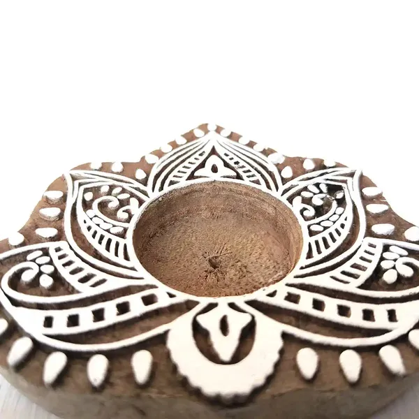 Wooden_Leafshaped_Block_Print_Tea_Light_Holder_Perfect_For_Diwali_Rangoli_&_Home_Decor