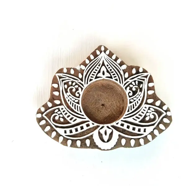 Wooden_Leafshaped_Block_Print_Tea_Light_Holder_Perfect_For_Diwali_Rangoli_&_Home_Decor