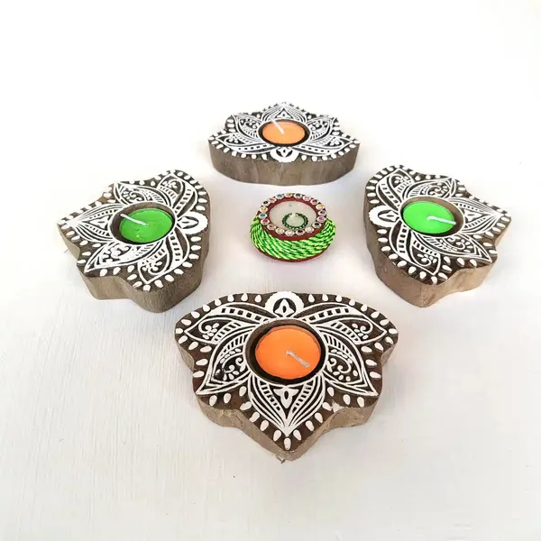 Wooden_Leafshaped_Block_Print_Tea_Light_Holder_Perfect_For_Diwali_Rangoli_&_Home_Decor