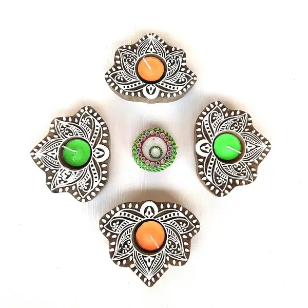 Wooden_Leafshaped_Block_Print_Tea_Light_Holder_Perfect_For_Diwali_Rangoli_&_Home_Decor
