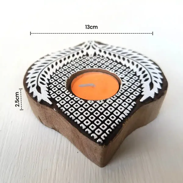 Wooden_Paanshaped_Block_Print_Tea_Light_Holder_Perfect_For_Diwali_Rangoli_&_Home_Decor