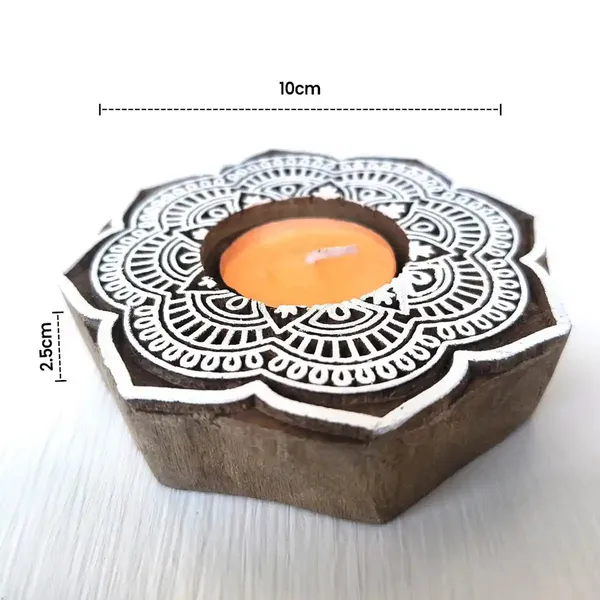 Rangolistyle_Flowershaped_Wooden_Block_Print_Tea_Light_Candle_Holder_Perfect_For_Diwali_&_Festival_Decorations