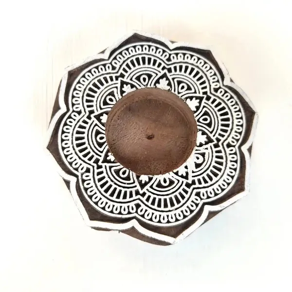 Rangolistyle_Flowershaped_Wooden_Block_Print_Tea_Light_Candle_Holder_Perfect_For_Diwali_&_Festival_Decorations