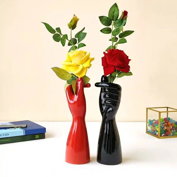 Set_Of_2_Handshaped_Ceramic_Decorative_Showpieces_Red_&_Black_Modern_Home_Decor