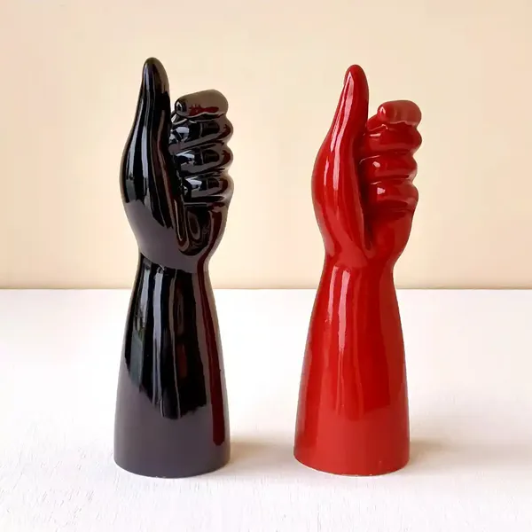 Set_Of_2_Handshaped_Ceramic_Decorative_Showpieces_Red_&_Black_Modern_Home_Decor