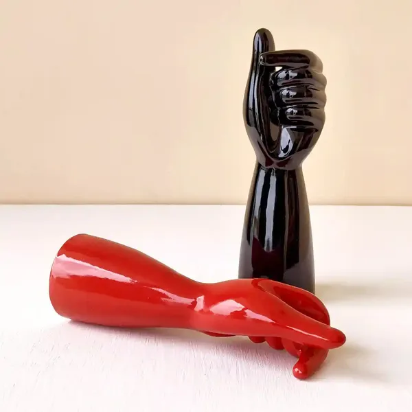 Set_Of_2_Handshaped_Ceramic_Decorative_Showpieces_Red_&_Black_Modern_Home_Decor