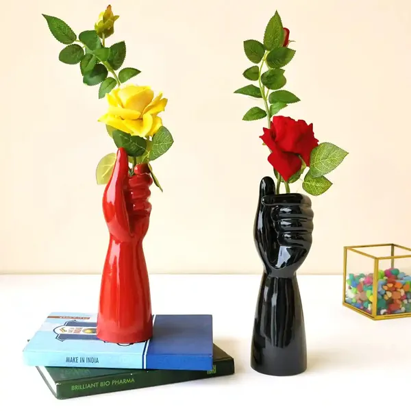 Set_Of_2_Handshaped_Ceramic_Decorative_Showpieces_Red_&_Black_Modern_Home_Decor