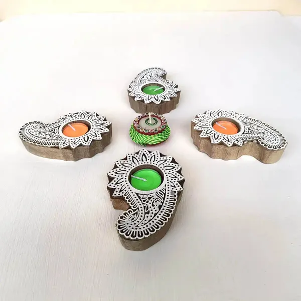 Shankh_Shellstyle_Wooden_Block_Print_Tea_Light_Candle_Holder_Perfect_For_Diwali_&_Festival_Decorations