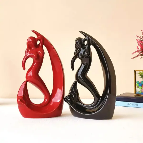 Set_of_2_Modern_Mermaid_Sculptures_Red_&_Black_Ceramic_Showpiece__For_Living_Room_Decor