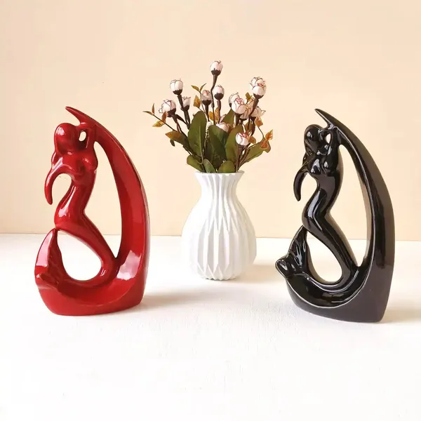 Set_of_2_Modern_Mermaid_Sculptures_Red_&_Black_Ceramic_Showpiece__For_Living_Room_Decor