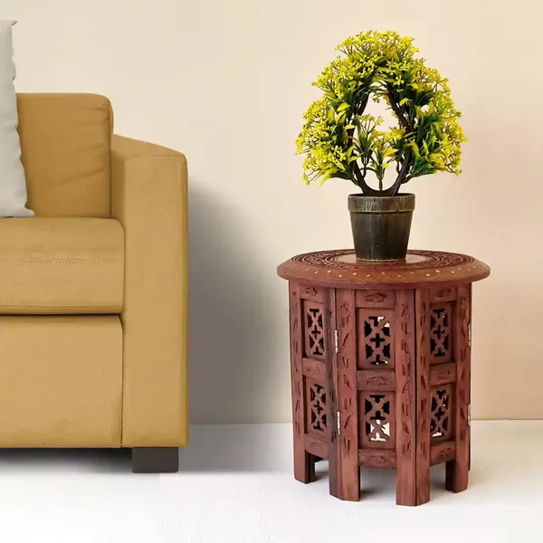 Handcarved_Wooden_Round_Table_Premium_Sheesham_Indian_Rosewood_Wood_Side_Table