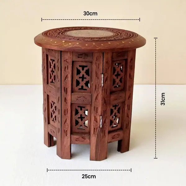 Handcarved_Wooden_Round_Table_Premium_Sheesham_Indian_Rosewood_Wood_Side_Table