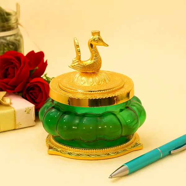Elegant_Turquoise_Glass_Container_with_Gold_Accents