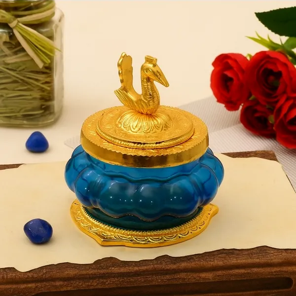 Elegant_Turquoise_Glass_Container_with_Gold_Accents