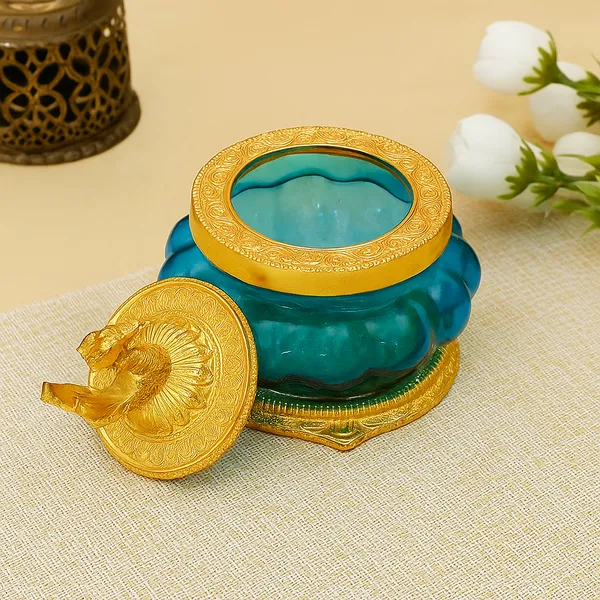 Elegant_Turquoise_Glass_Container_with_Gold_Accents