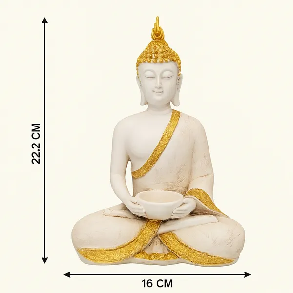 Elegant_White_&_Gold_Resin_Buddha_Statue