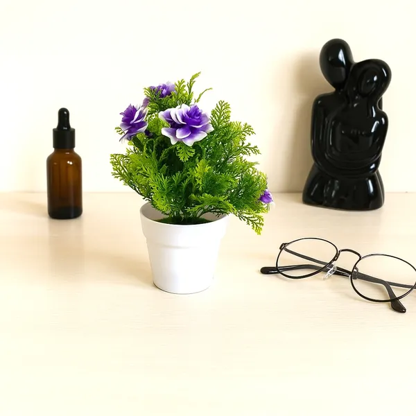Exquisite_Artificial_Purple_Floral_Arrangement_with_Delicate_White_Accents_in_a_Sleek_White_Plastic_Pot