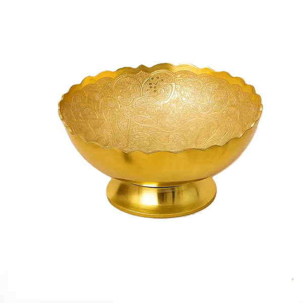 Exquisite_Golden_Metallic_Footed_Bowl_with_Intricate_Embossed_Floral_Patterns