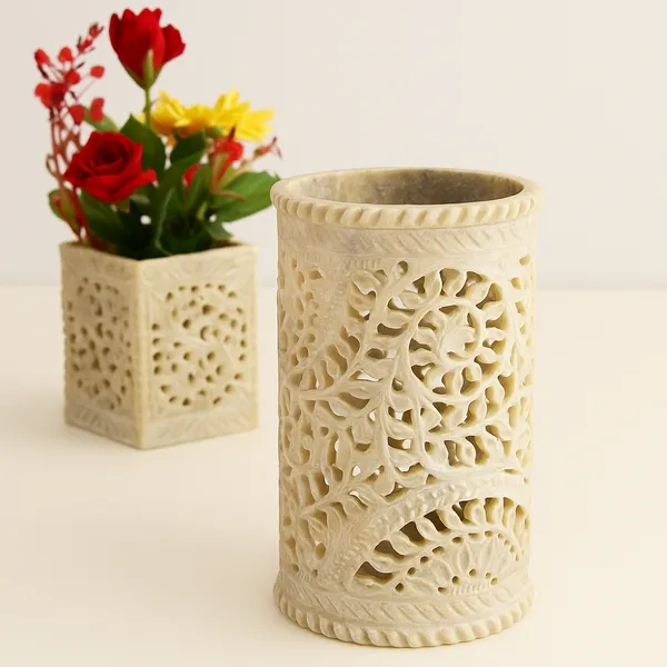 Handcrafted_Marble_Flower_Vase_â€“_Intricate_Jali_Work
