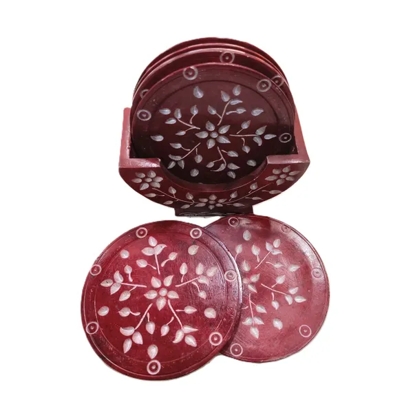 Handcrafted_Red_Marble_Coaster_Set_with_Holder