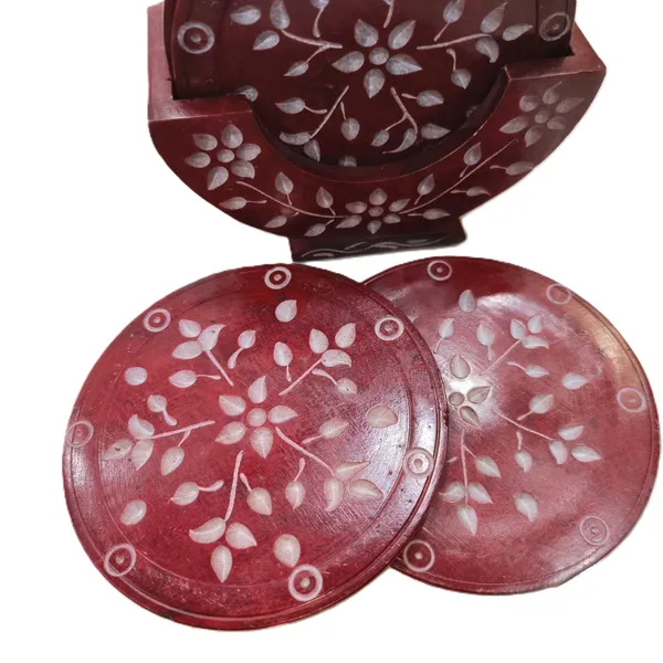 Handcrafted_Red_Marble_Coaster_Set_with_Holder