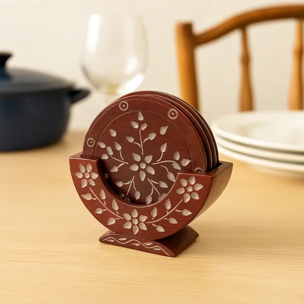 Handcrafted_Red_Marble_Coaster_Set_with_Holder