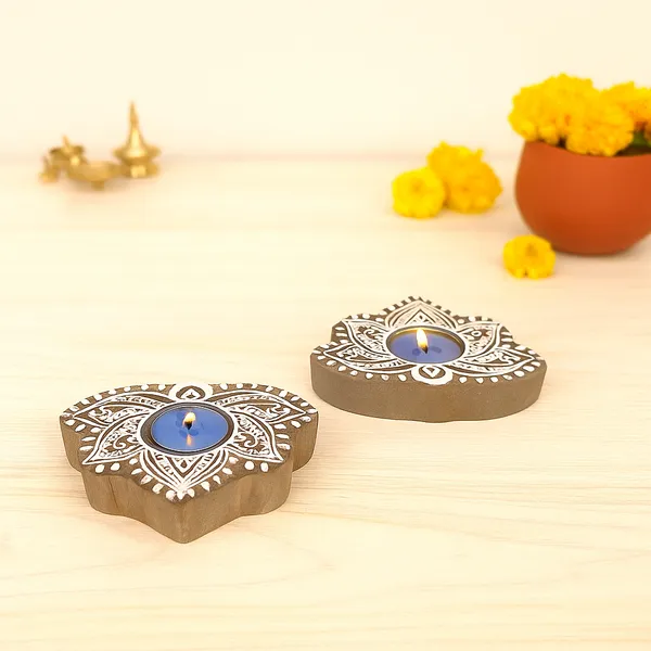 Wooden_Leafshaped_Block_Print_Tea_Light_Holder_Perfect_For_Diwali_Rangoli_&_Home_Decor