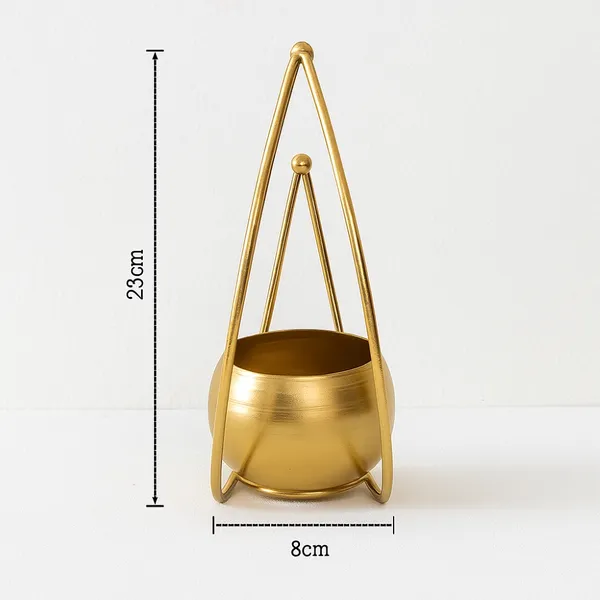 Golden_Moon_Shaped_Planter_For_Home_And_Office_Decor_Flower_Pot