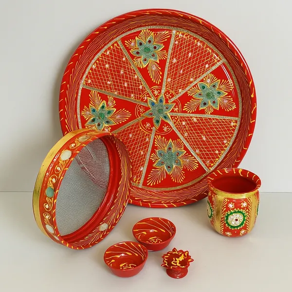 Red_&_Gold_Traditional_Puja_Accessories_-_Puja_Thali_Set