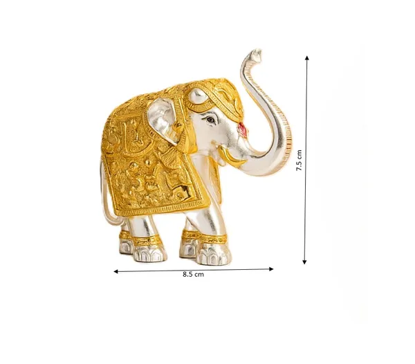 Royal_Silver_&_Gold_Elephant_Figurines_for_Home_Decor