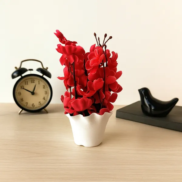 Vibrant_Scarlet_Blossom_Arrangement_in_White_Plastic_Vase