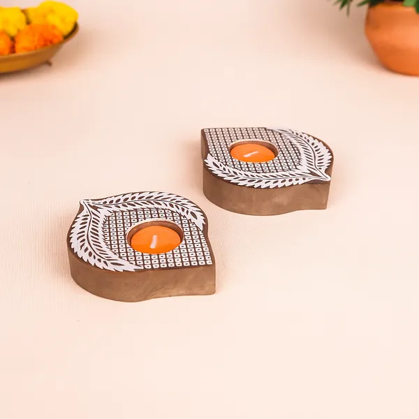 Wooden_Paanshaped_Block_Print_Tea_Light_Holder_Perfect_For_Diwali_Rangoli_&_Home_Decor