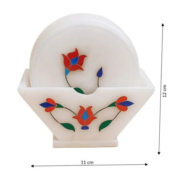 White_Marble_Floral_Coasters