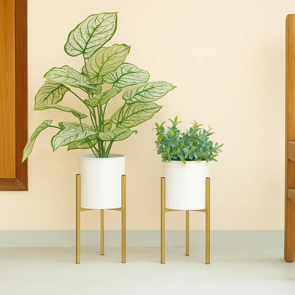 Set_Of_2_Mid_Century_Metal_Planters_With_Stands_Flower_Vase_Pots