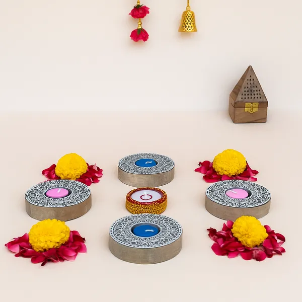 Handmade_Wooden_Block_Print_Tea_Light_Candle_Holder_Perfect_For_Diwali_Rangoli_&_Home_Decor