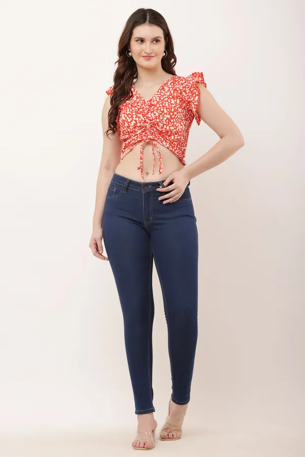 Orange_Crepe_Casual_Printed_Top_For_Women
