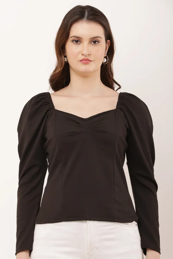 Black_Casual_Regular_Sleeves_Solid_Top