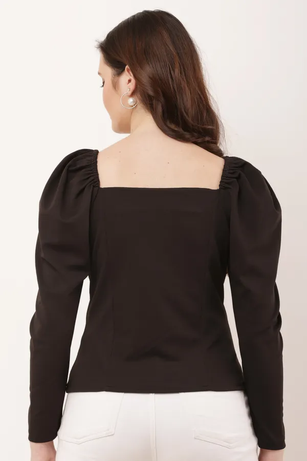 Black_Casual_Regular_Sleeves_Solid_Top