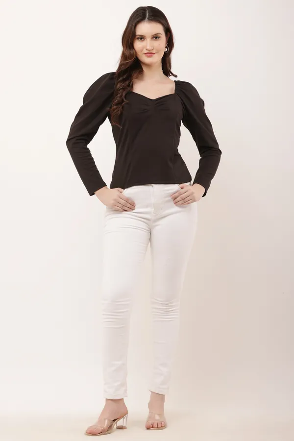 Black_Casual_Regular_Sleeves_Solid_Top