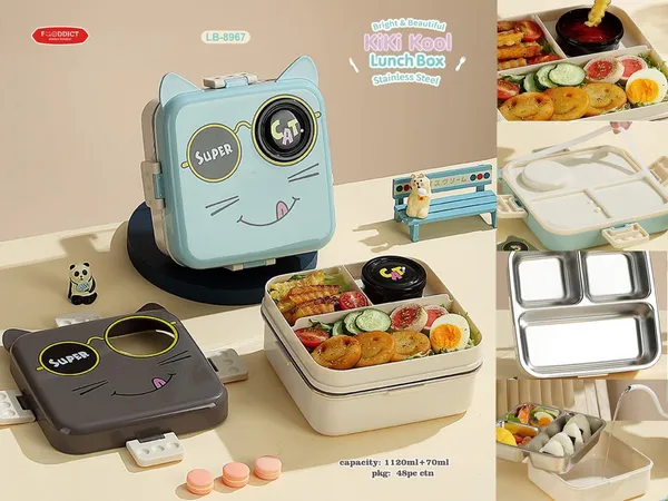 Meow-Me_Lunch_Box_6-Slot_Stainless_Steel_Bpa-Free_With_Spoon-Fork_&_Salad_Cup_1120Ml