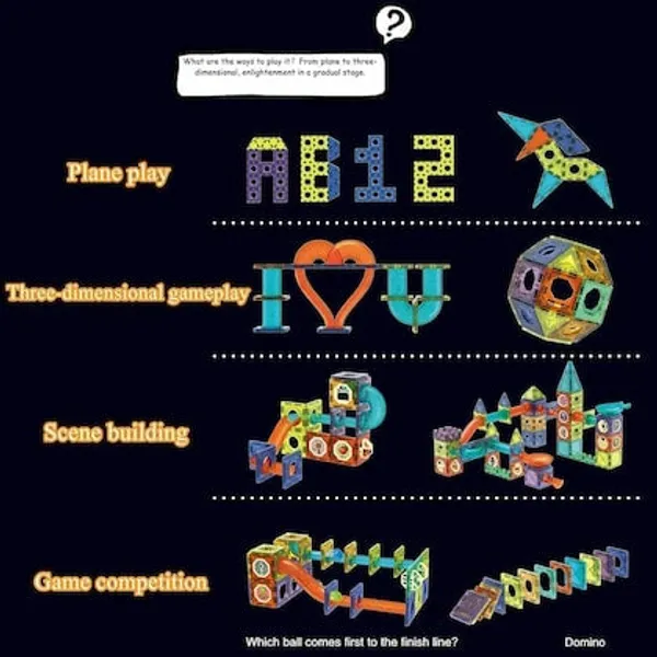 49Pcs_Magnetic_Building_Blocks_With_Lights_(Stem)_Stem_Learning_Multicolor_Marble_Set